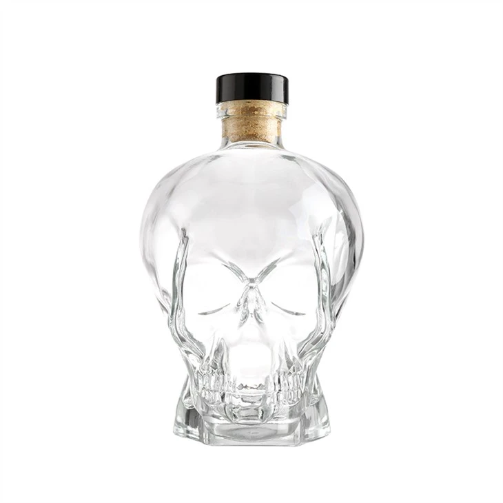 Skull Shaped Glass Bottle