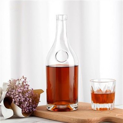 Silk Screen Glass Wine Bottle