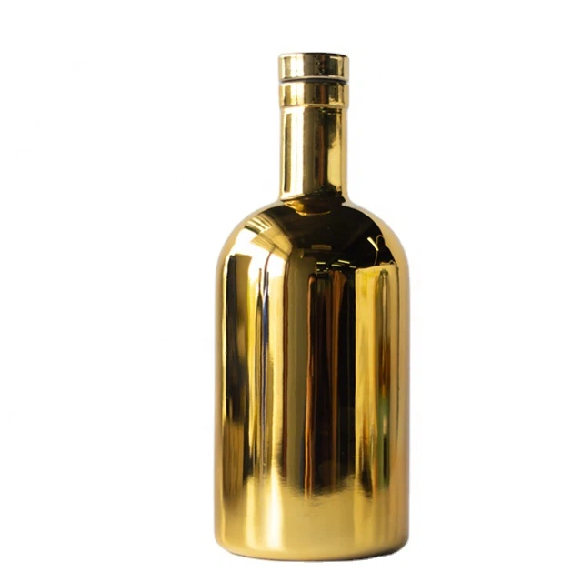 750ml Electroplated Whiskey Vodka Glass Bottle