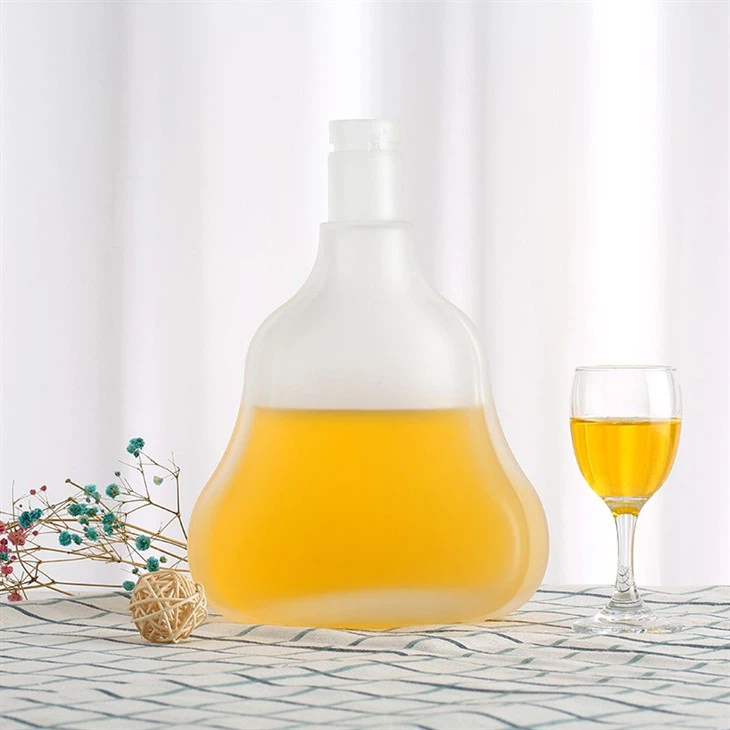 White Frosted Gourd-shaped Glass Bottle manufacturers