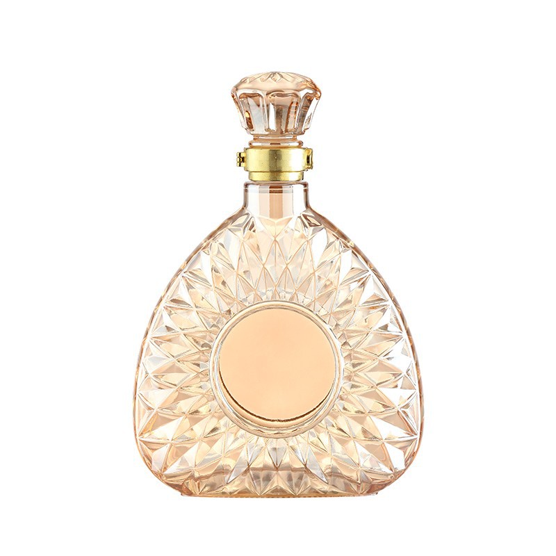 Faceted Pear Shaped Glass Liquor Bottle factory