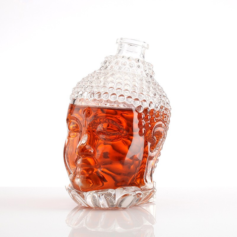 Unique Buddha Face Glass Bottle factory