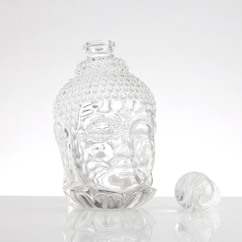 Unique Buddha Face Glass Bottle high quality
