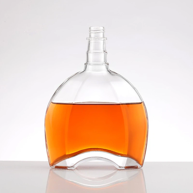 Curved Body Glass Liquor Bottle high quality