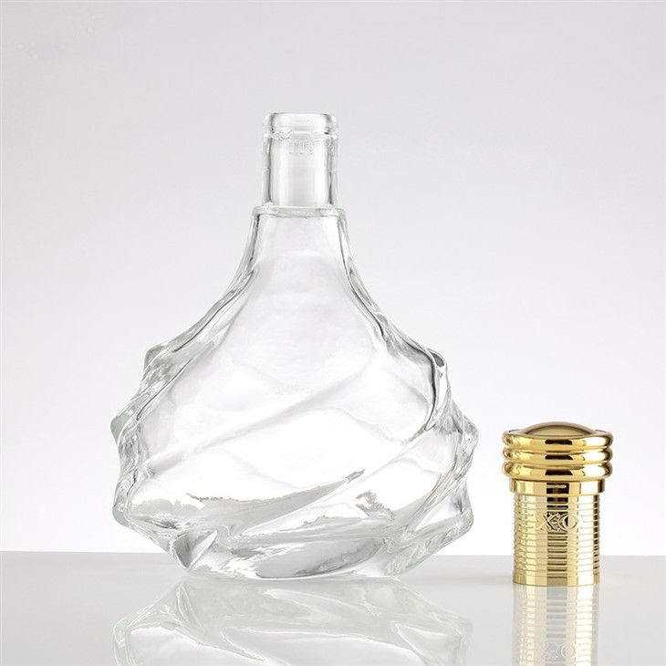 Wave-shaped Glass Wine Bottles With Patterns high quality