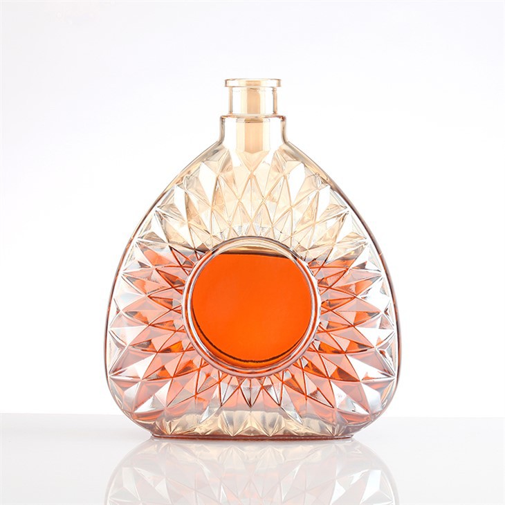 Amber Crystal Glass Wine Bottle