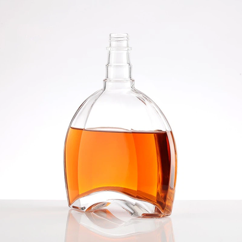 Curved Body Glass Liquor Bottle price