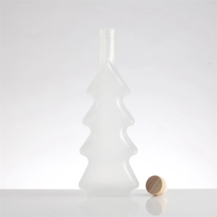 Frosted Christmas Tree Pine Tree Shaped Bottle