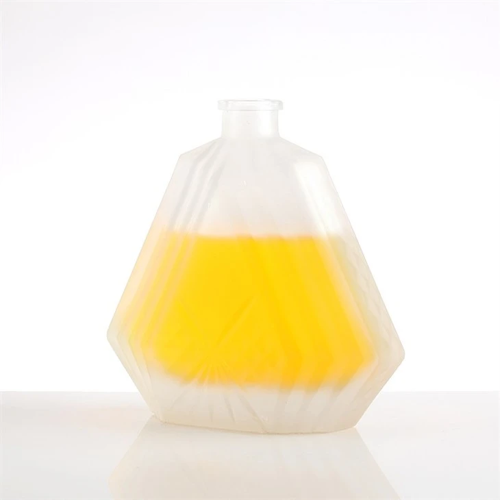 Frosted Brandy Drink Juice Flat Glass Bottle