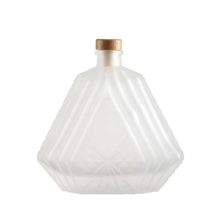 Frosted Brandy Drink Juice Flat Glass Bottle