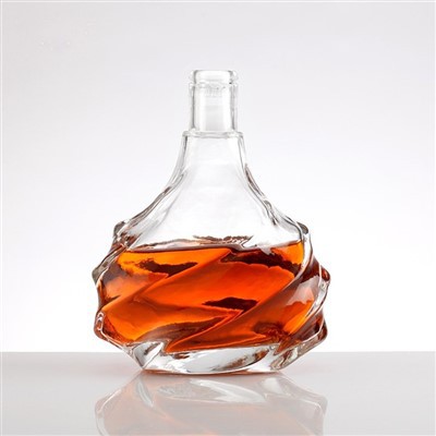 Wave-shaped Glass Wine Bottles With Patterns