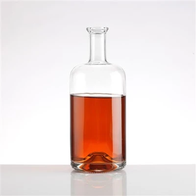 Textured Base Rectangular Liquor Glass Bottle