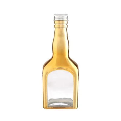 Amber Square Shoulder Glass Wine Bottle