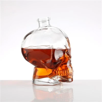 Skull Shape Glass Liquor Bottle
