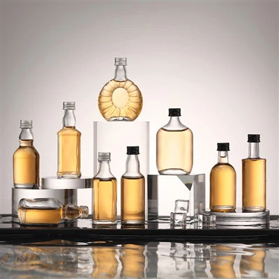 Custom Mini Glass Liquor Bottles Transparent