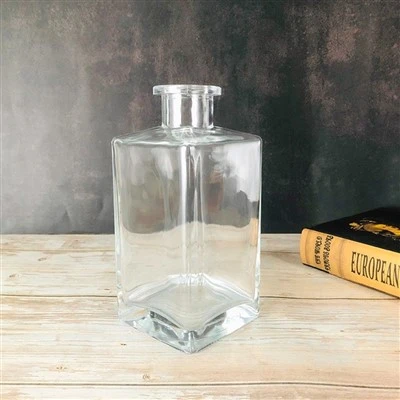 Rectangular Short-necked Thick Glass Bottle