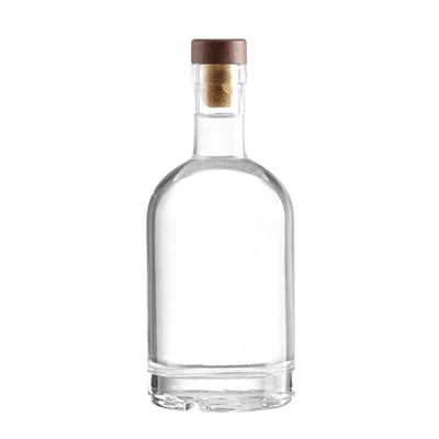 High Transparent Rum 750ml Glass Bottle With Cork Mouth