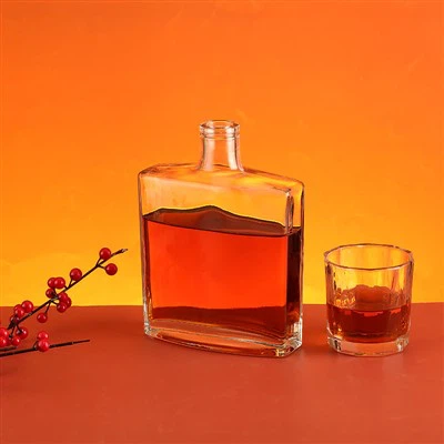 Hot Clear Glass Whiskey Bottles