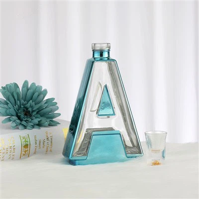 Popular Style Blue Painting A Shape Bottle 700ML