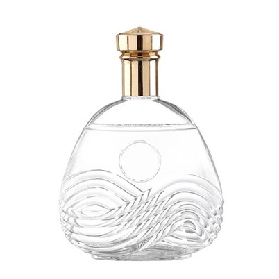 OEM Design 750ml Square Embossing Pattern Glass Bottles