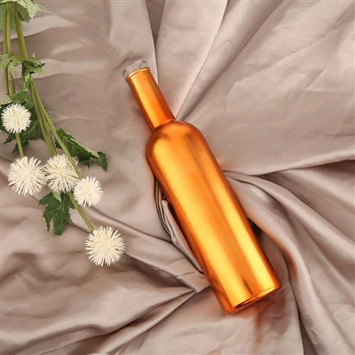Golden Color 750ML Thin Tall Whiskey Bottle
