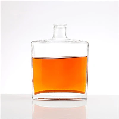Wide-mouthed Square Whisky Bottle